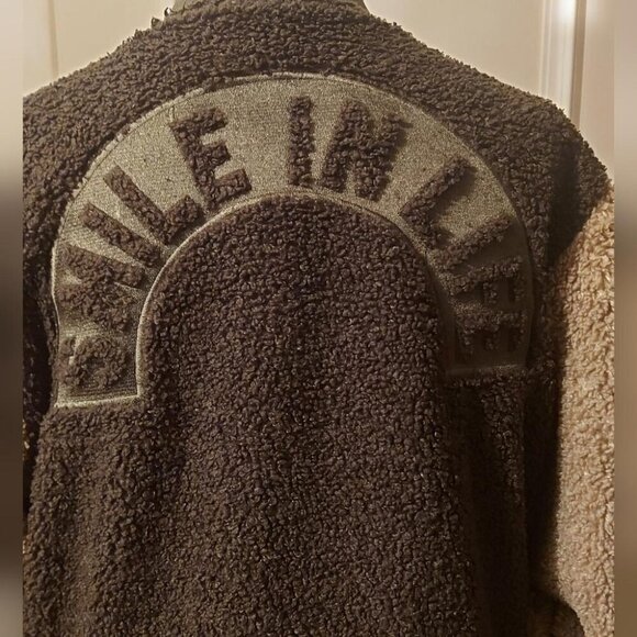 Diesel Reversible Bomber Colorblock Sherpa Teddy Fleece Y2K Streetwear Large - Picture 8 of 16